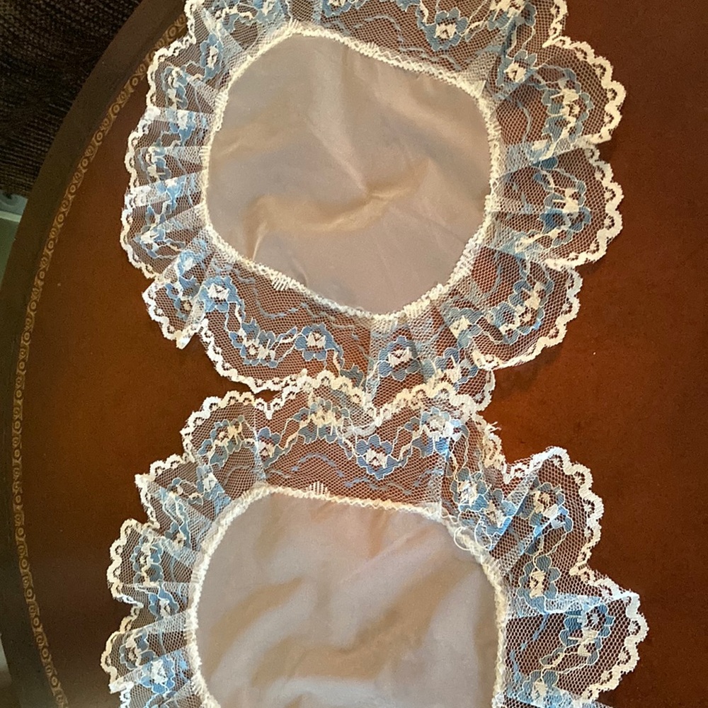 Vintage sheet/lace doilies